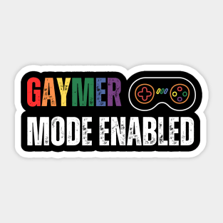 Gaymer Mode Enabled - horizontal featuring controller Sticker